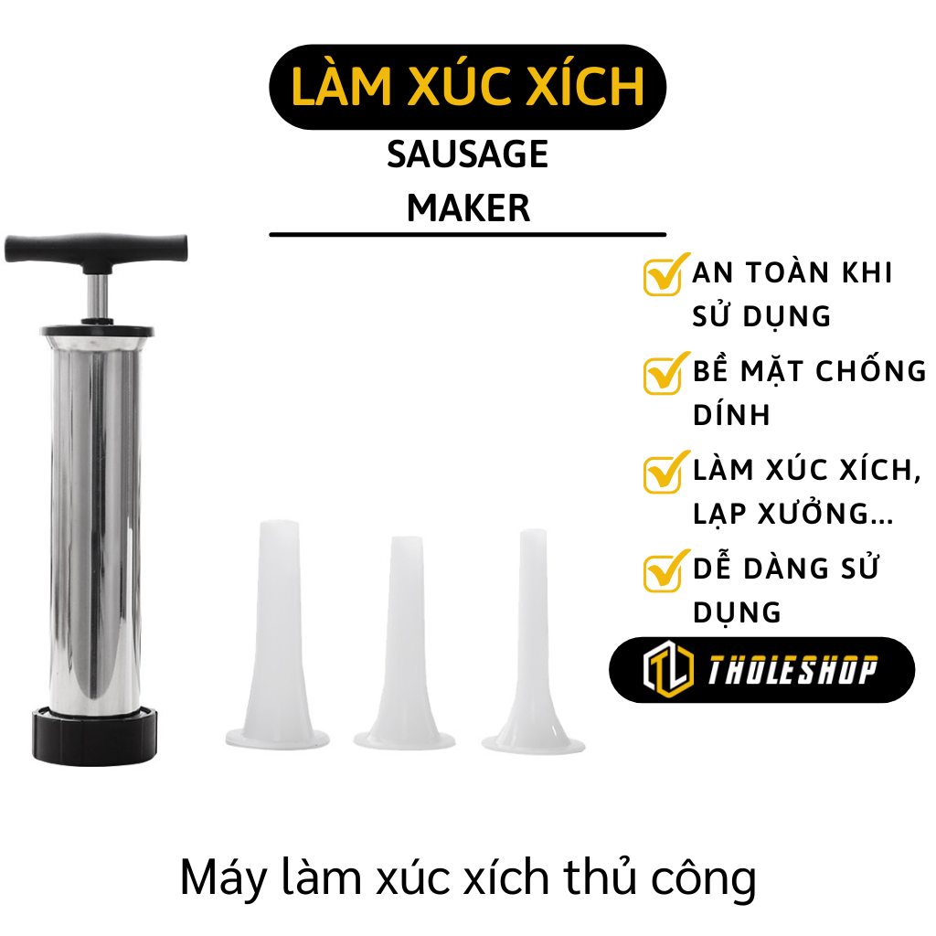 Dụng cụ nhồi thịt - Dụng cụ làm xúc xích, lạp xưởng, dồi lợn bằng tay - Máy nhồi lạp xưởng, xúc xích bằng inox