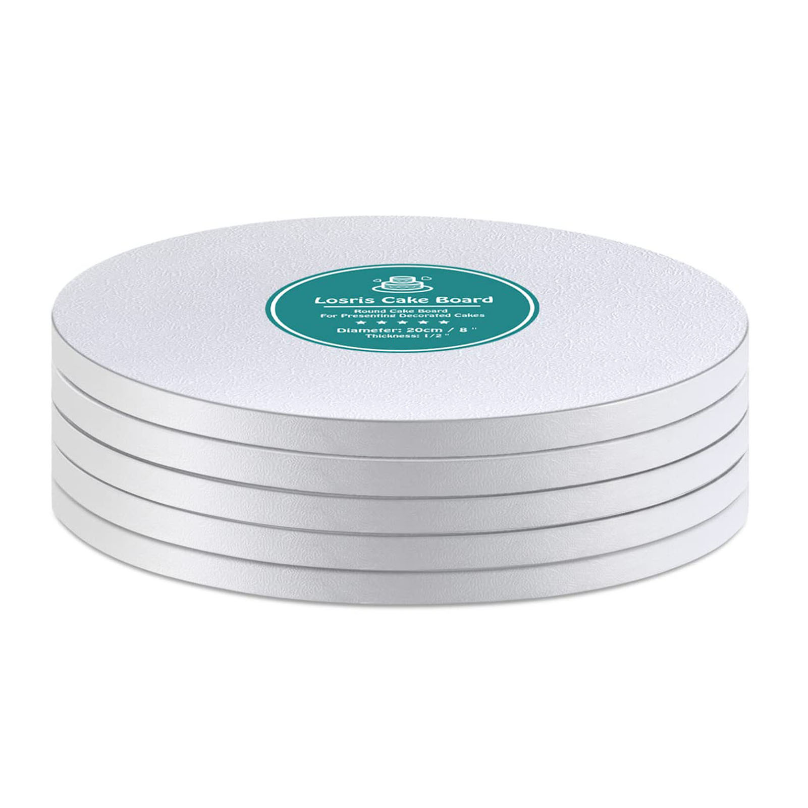 Silver 8 Inch Double Thick Round Cake Board | Hobbycraft