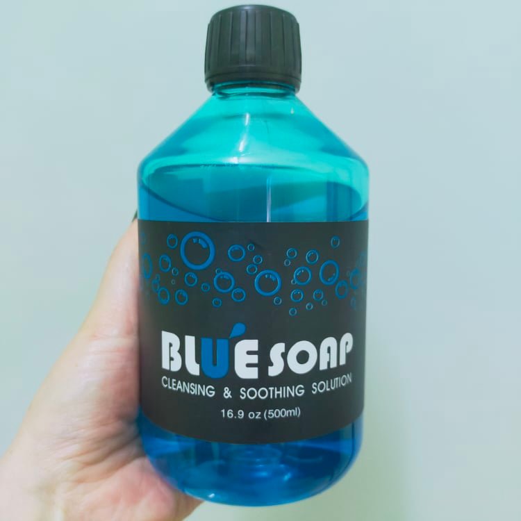 Dung dịch vệ sinh phun xăm BLUE SOAP  chai 500ml (Tặng kèm chai tạo bọt)