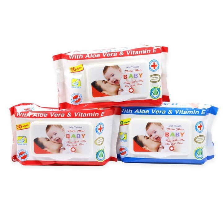 khăn ướt baby Phú Đạt 100 tờ Khăn giấy ướt Phú Đạt