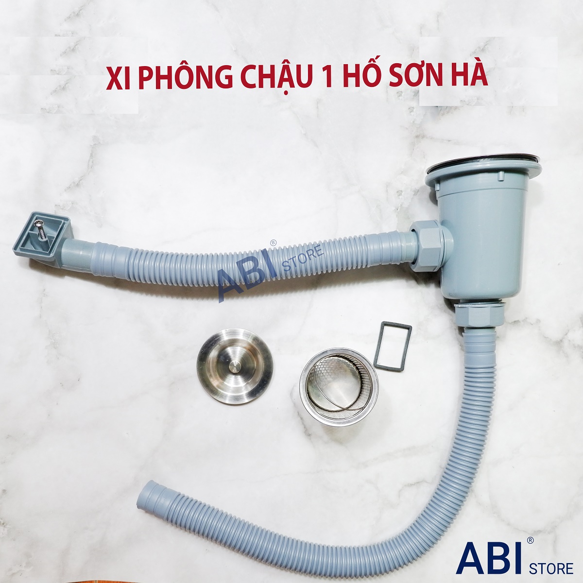 XI PHÔNG ỐNG XẢ CHẬU RỬA BÁT ĐƠN SƠN HÀ 1 HỐ HÀNG DÀY ĐẸP GIÁ RẺ, BỘ XI PHÔNG BỒN RỬA CHÉN 1 HỘC 110MM