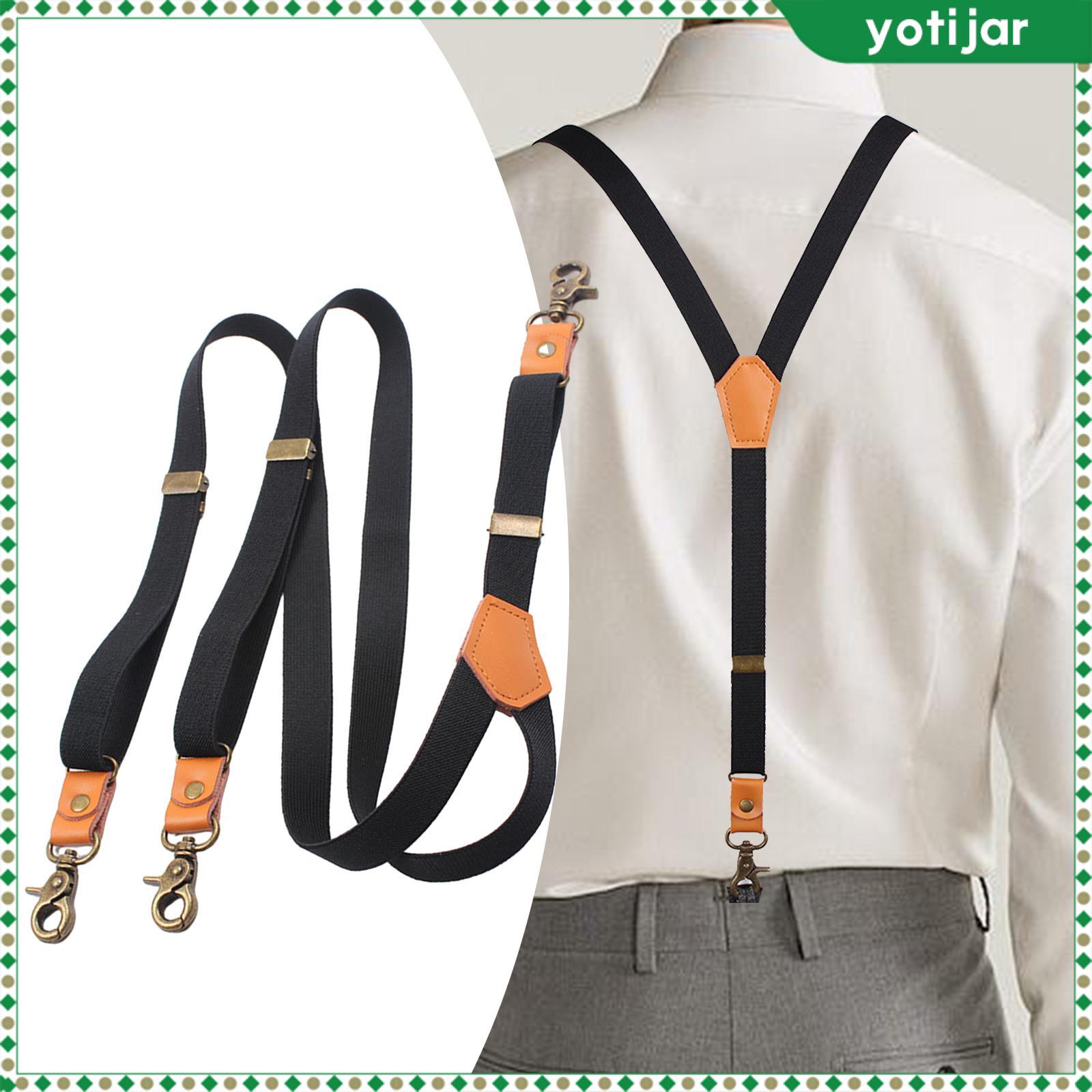 Yotijar Suspenders for Men Shaped Elastic Straps Heavy Duty with Swivel Hooks Adjustable Casual Pants Braces Mens Womens