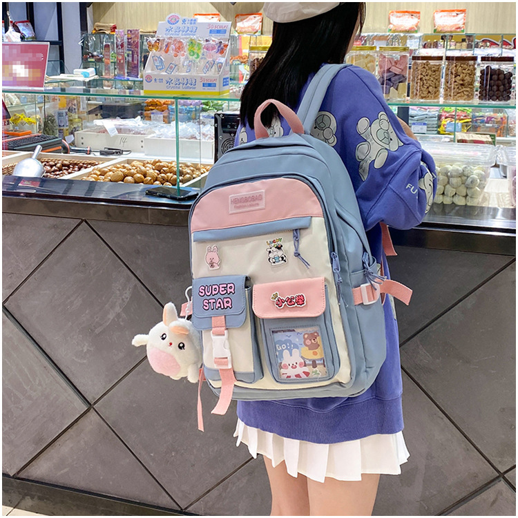 Balo ulzzang nam nữ đi học nhiều ngăn phối màu BAG U PHOI3N
