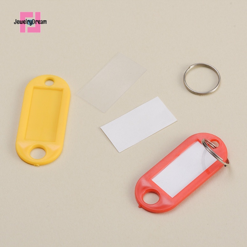 [ Quick Shipment ]10pcs Universal Plastic Luggage Identifier Label Keychain DIY Baggage Name Card Tag with Split Key Ring Number Classification Card Keychains