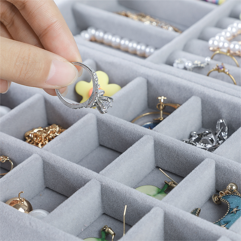 Jewelry Storage Box Ring Earring Bracelet Display Drawer Organizer