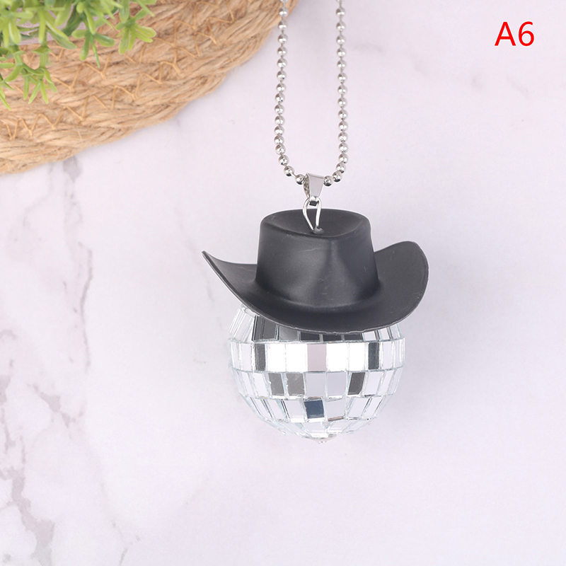 Pink Cowboy Hat Disco Ball Decorations Space Cowgirl Car Rear