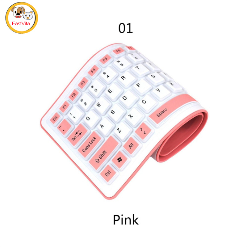 Portable Silent Foldable Silicone Keyboard Usb Flexible Soft Waterproof Roll Up Keyboard For Pc Laptop