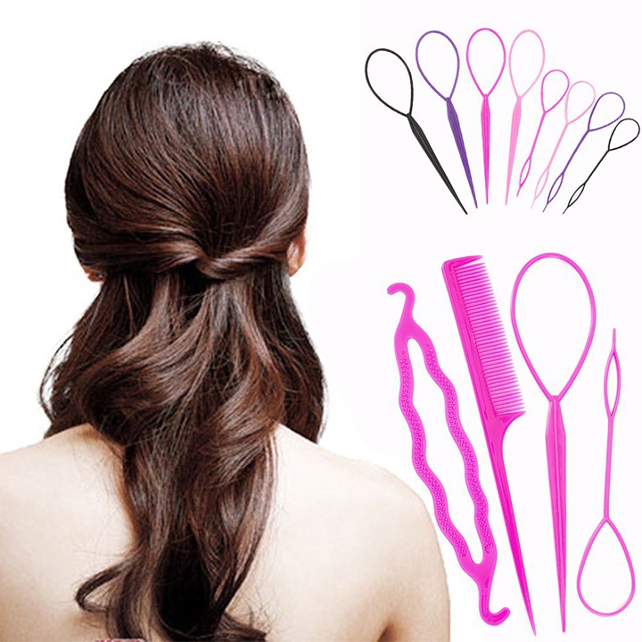 Dụng Cụ Làm Tóc Đa Năng Bộ 4 Món Làm Nhiều kiểu tóc