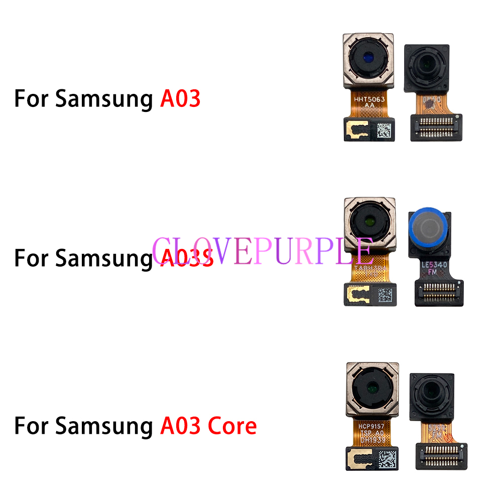 1pcs Original Back Rear Camera Module + Front Facing Camera Flex Cable For Samsung Galaxy A02 A03s A03 Core A03s A12 A21 A21s