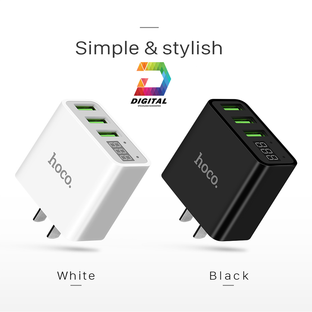 Củ Sạc Đa Năng 3 Cổng USB Hoco C15 Chính Hãng