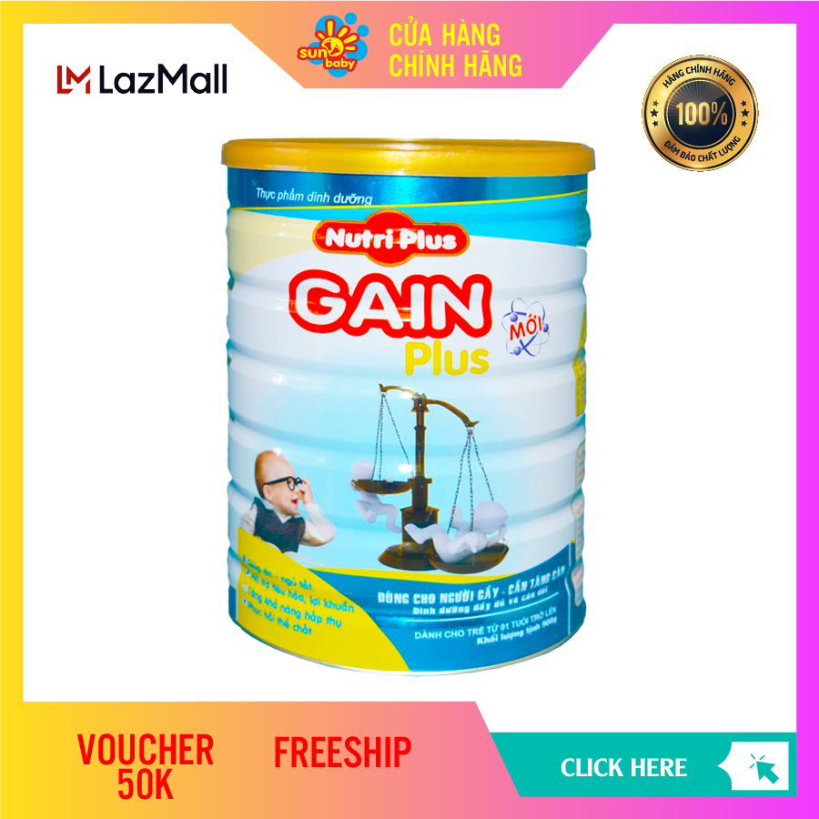 Sữa bột GAIN PLUS dùng cho người gầy NUTRI PLUS 900G