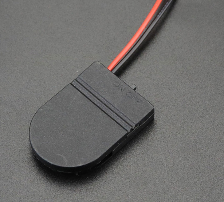 Focusai single slot cr2032 cr 2032 button coin cell battery holder case cover with on-off switch leads wire 3v battery box
