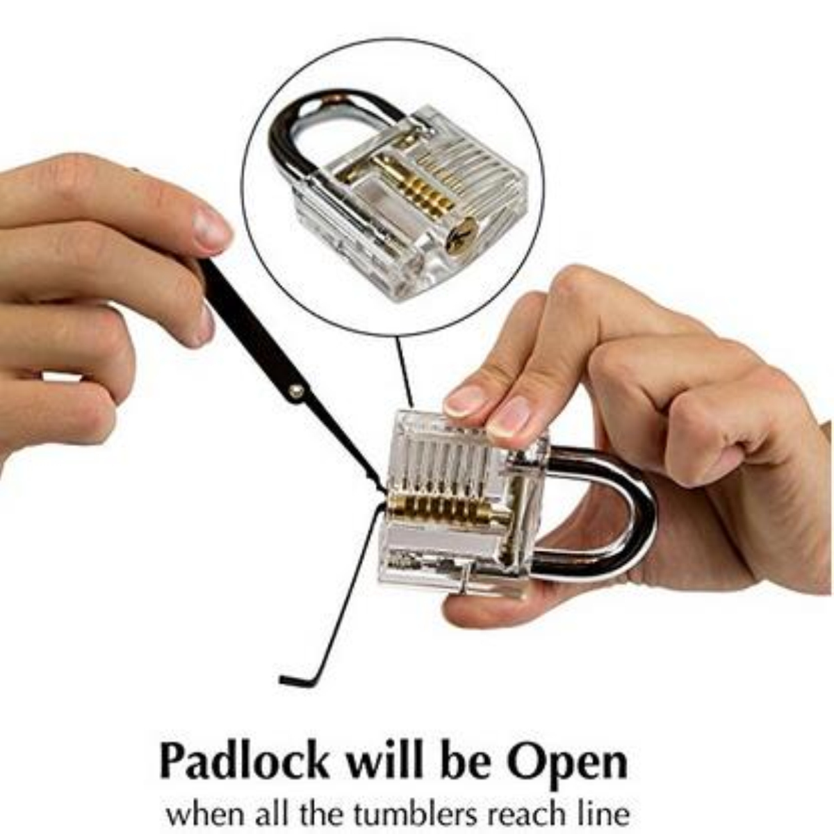15Pcs Lock Opening Tools Lock Picks Set Key With Transparent Practice Padlock Household Lock Pick Set Unlocking Tool Durable Practical Key Extractor Tool