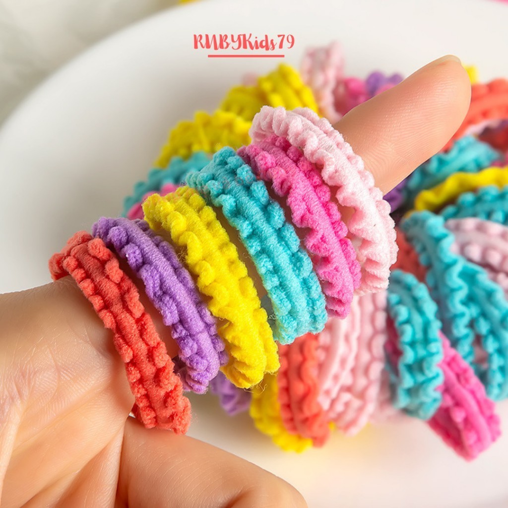 Set 50 sợi dây cột tóc cho bé, chun buộc tóc cho bé dễ thương nhiều màu sắc - rubykid79