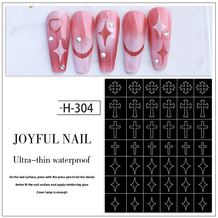 Miếng dán móng tay 3D nail sticker (omber đen)