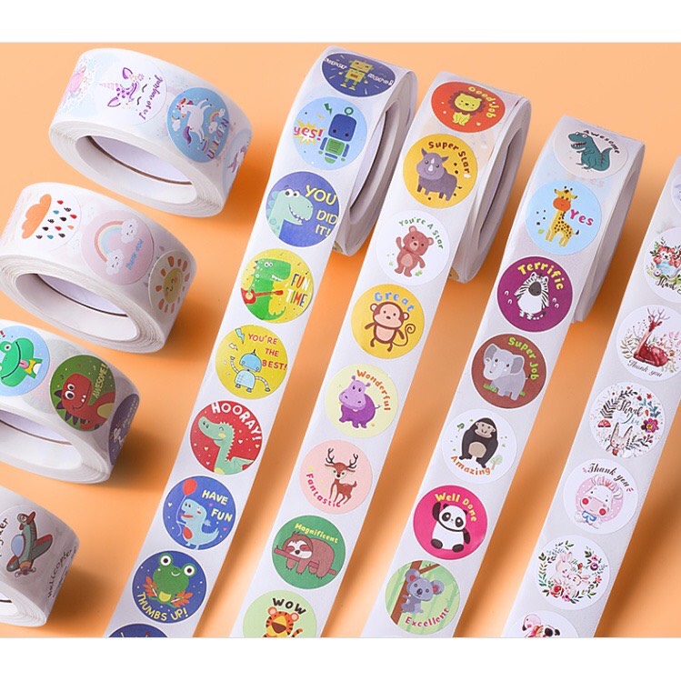 Sticker Tiếng Anh Khen Thưởng Cuộn 500 Nhãn