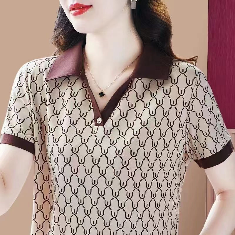 Women's short sleeved T-shirt Polo shirt New sports casual T-shirt