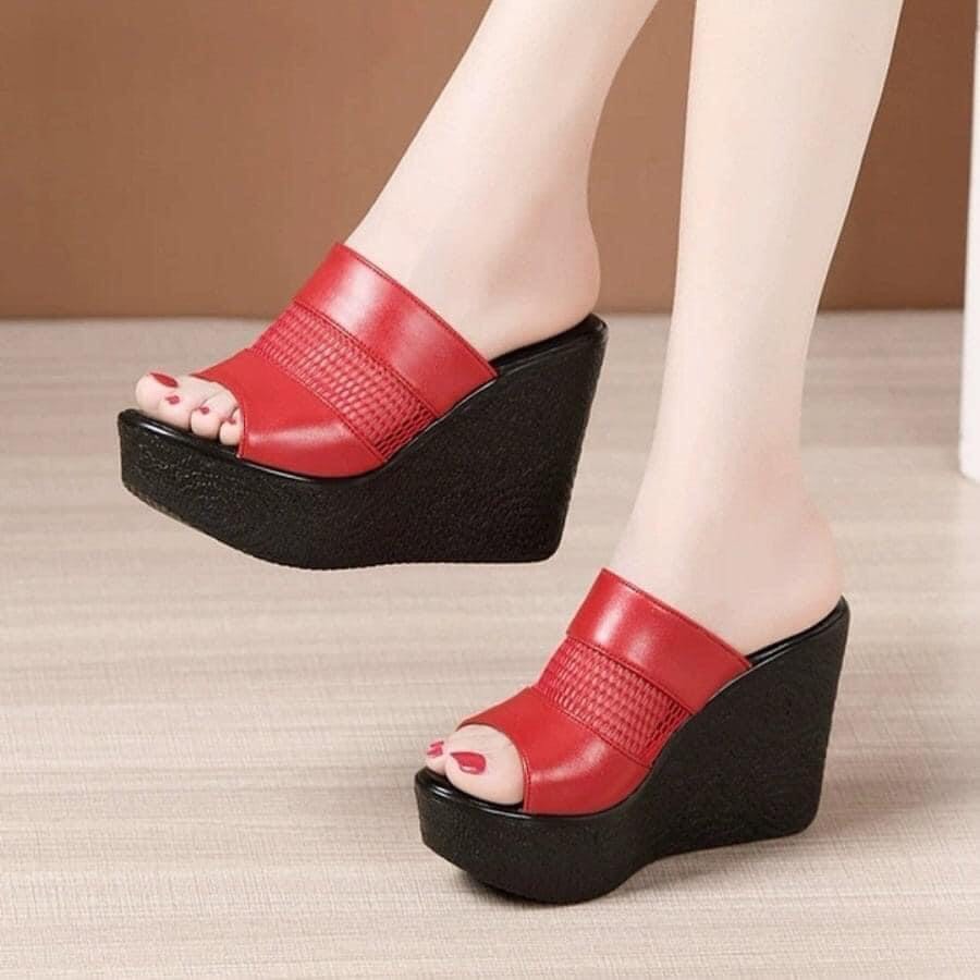 Dép đế xuồng phối lưới - đế cao 9p