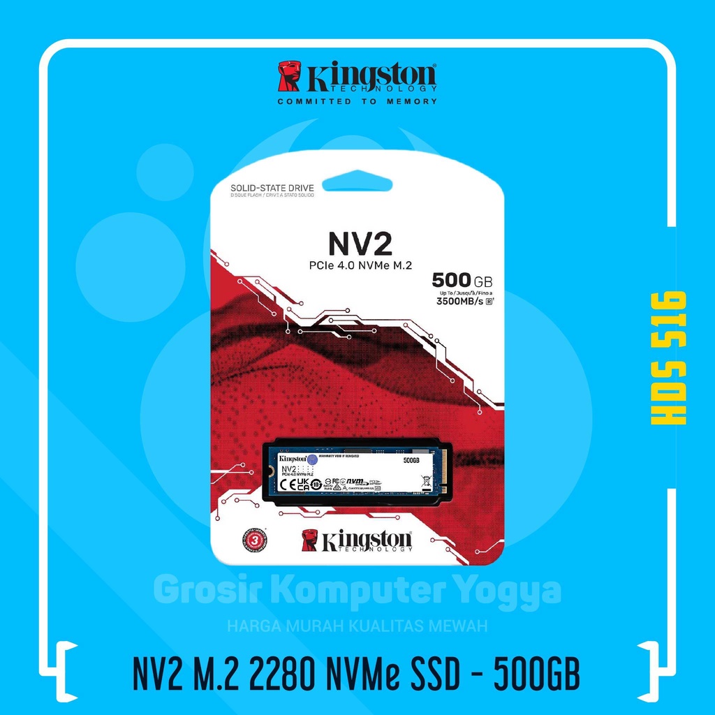Kingston NV2 M.2 NVMe SSD-disk 500 GB