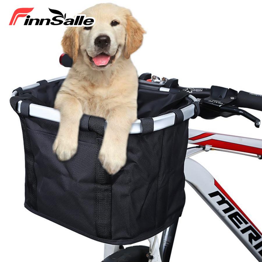 Front Bicycle Cycling Bag Carrier Foldable for Mountain Bike HPWFHPLF Bike Basket Detachable Handlebar Small Pets Dog Cat Bike Baskets for Outdoor Picnic Shopping Camping 