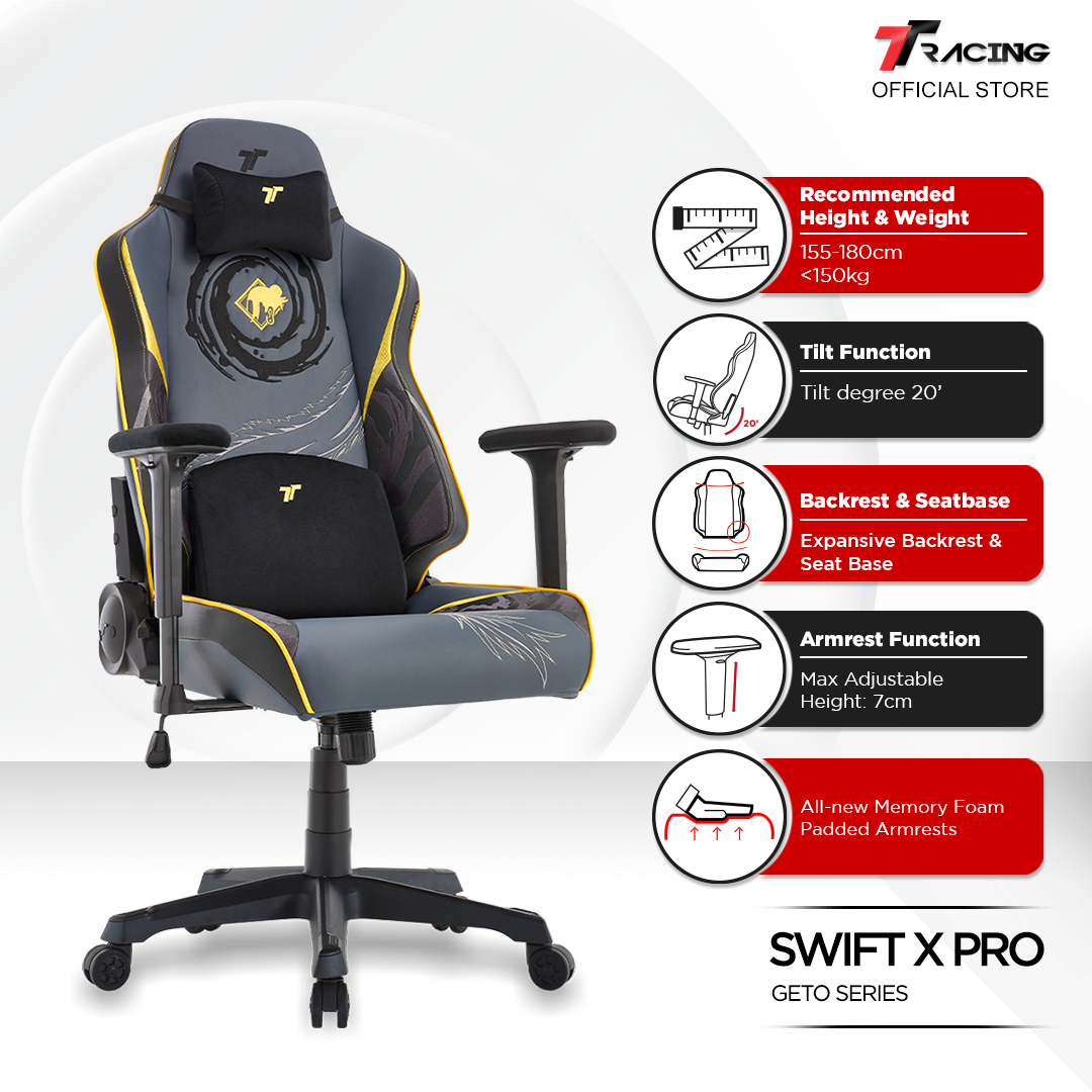 TTRacing Swift X Pro Gaming Chair Ergonomic Office Chair - 2 Years