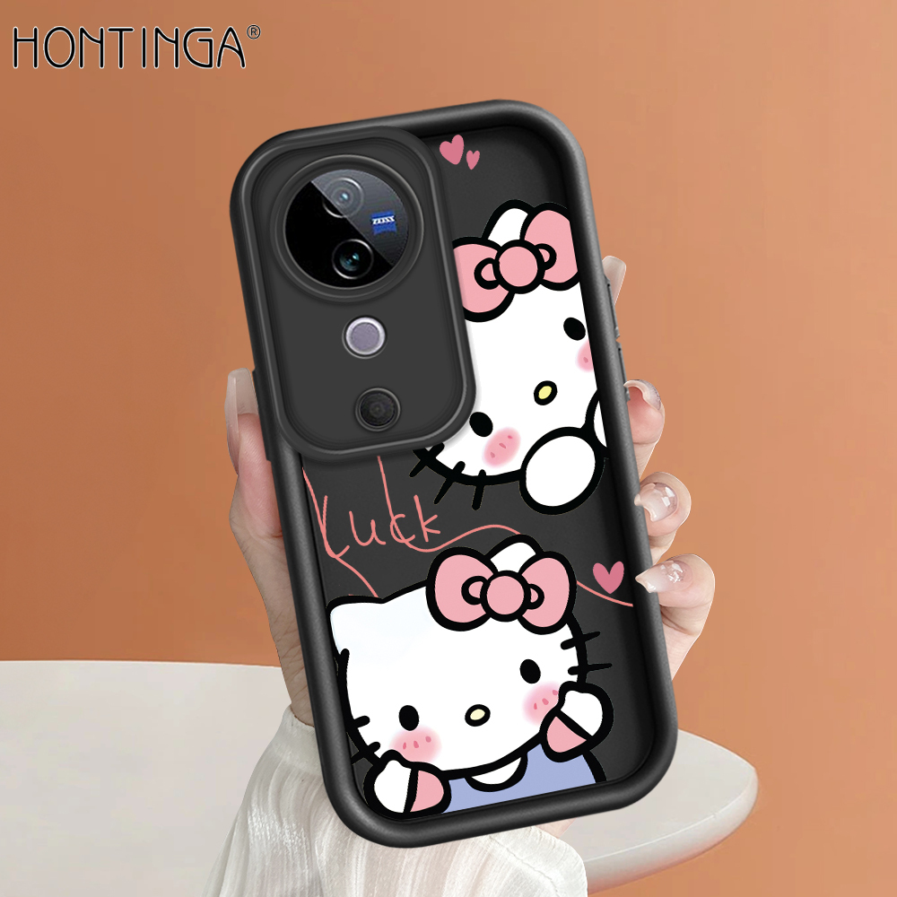Hontinga for Vivo V40 Pro V40 5G Back Cover Cute Shy Hello Kitty