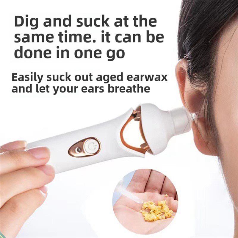 Electric Vacuum Ear Wax Remover Bright Ear Aspiration Device Ear Selection Spiral Cleaning Tools for Children and Adults.