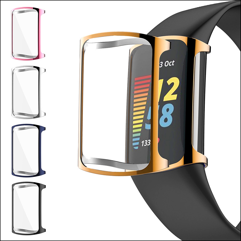 Ốp Bảo Vệ Màn Hình Cho Fitbit Charge 5 Ốp Bảo Vệ Đồng Hồ TPU Mềm Siêu Mỏng Cho Fitbit Charge5 Phụ Kiện Ốp Chống Sốc