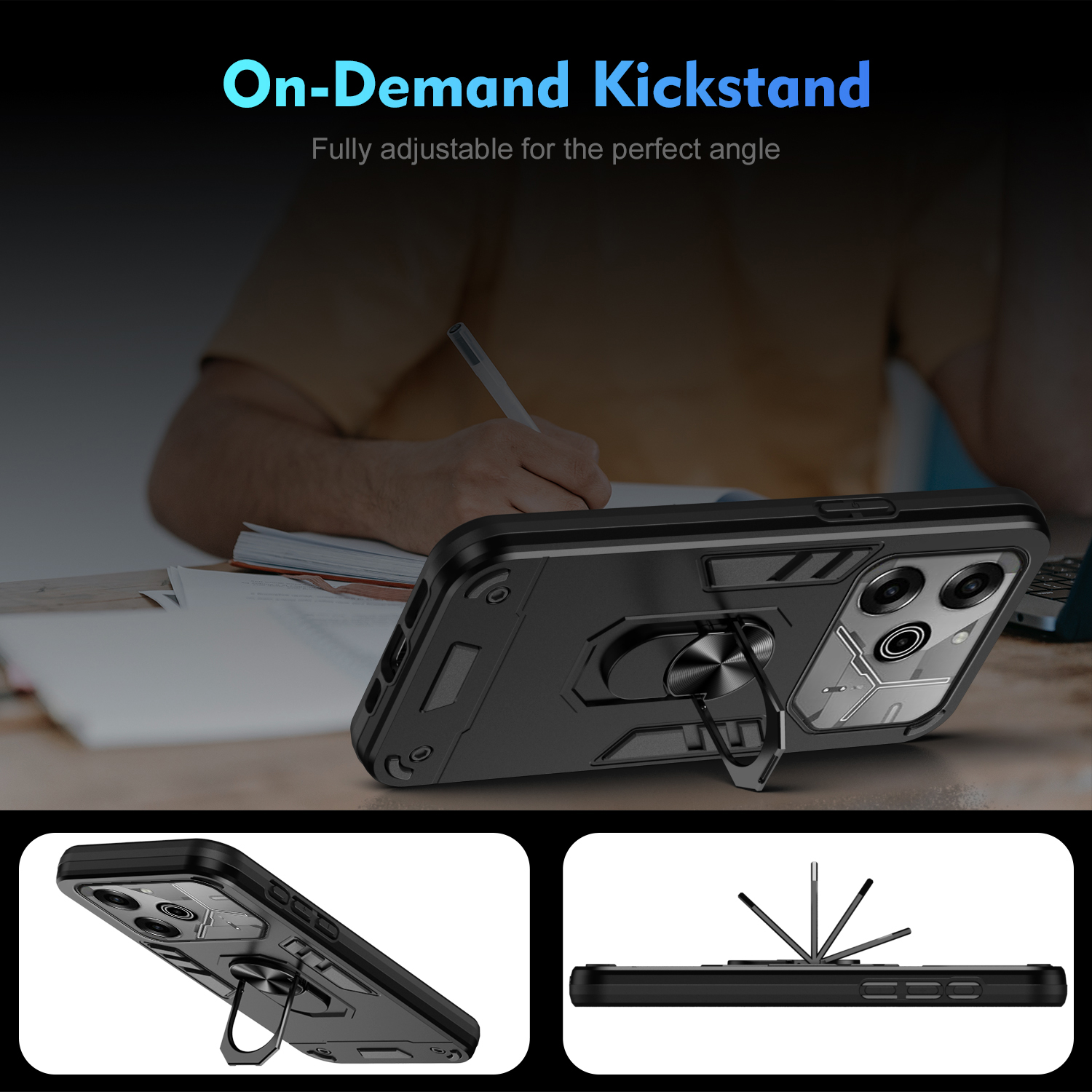 Phone cover For Tecno Pova 6 Pro case Shockproof Armor Stand with Holder Car adsorb Ring case shell For Tecno Pova 6Pro Cases Housing.
