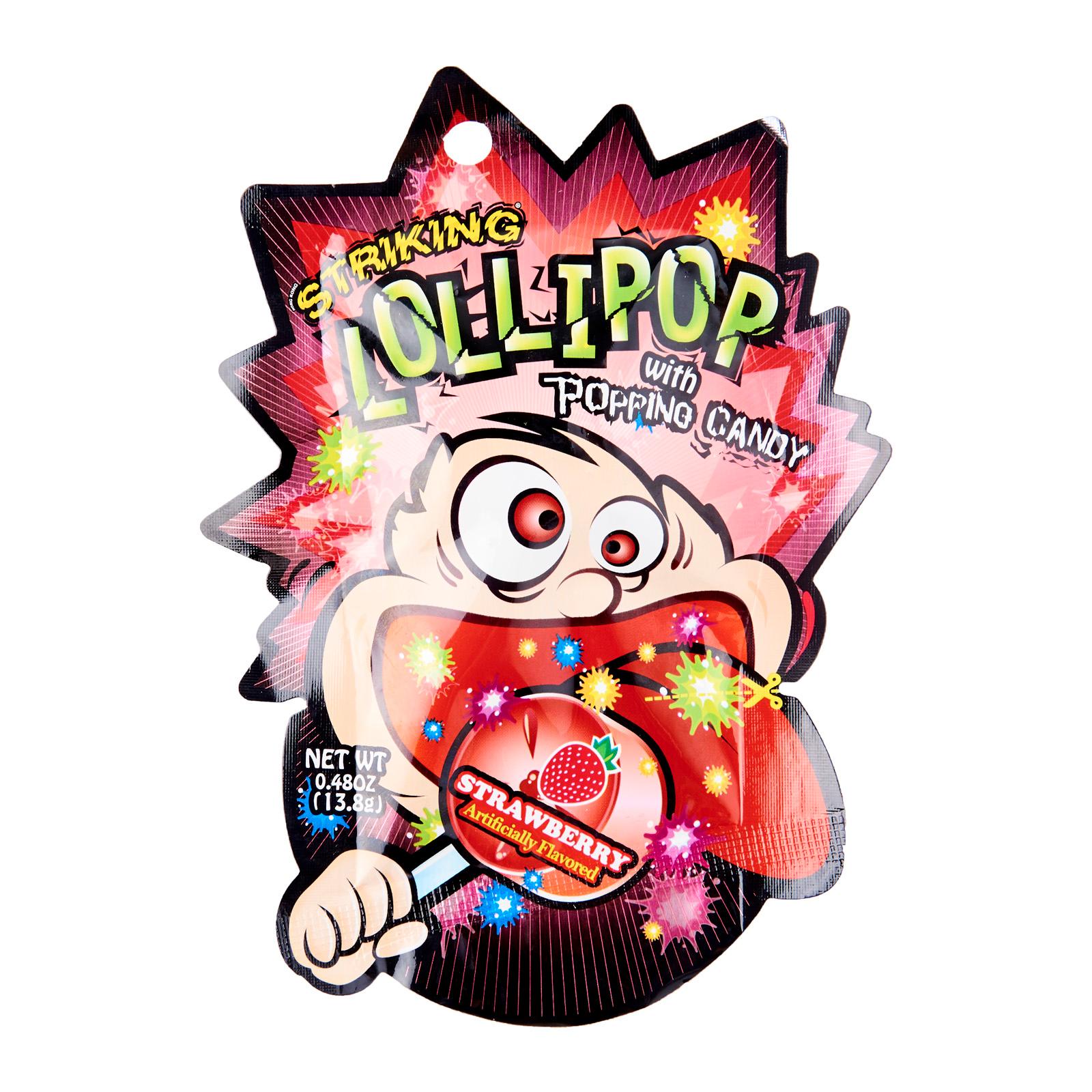 Striking Popping Candy 10 Packs Striking Lollipop with STR Pop