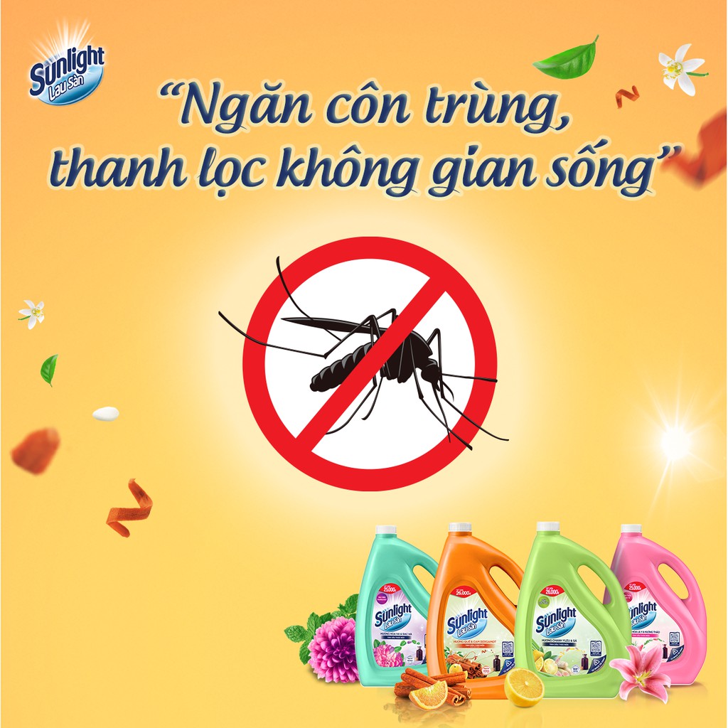 Nước Lau Sàn Sunlight Thiên Nhiên Quế & Cam - Can 3.6Kg