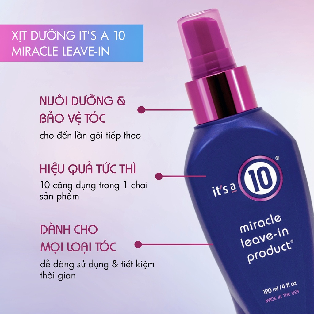 Xịt Dưỡng Tóc It’s A 10 Miracle Leave in Product