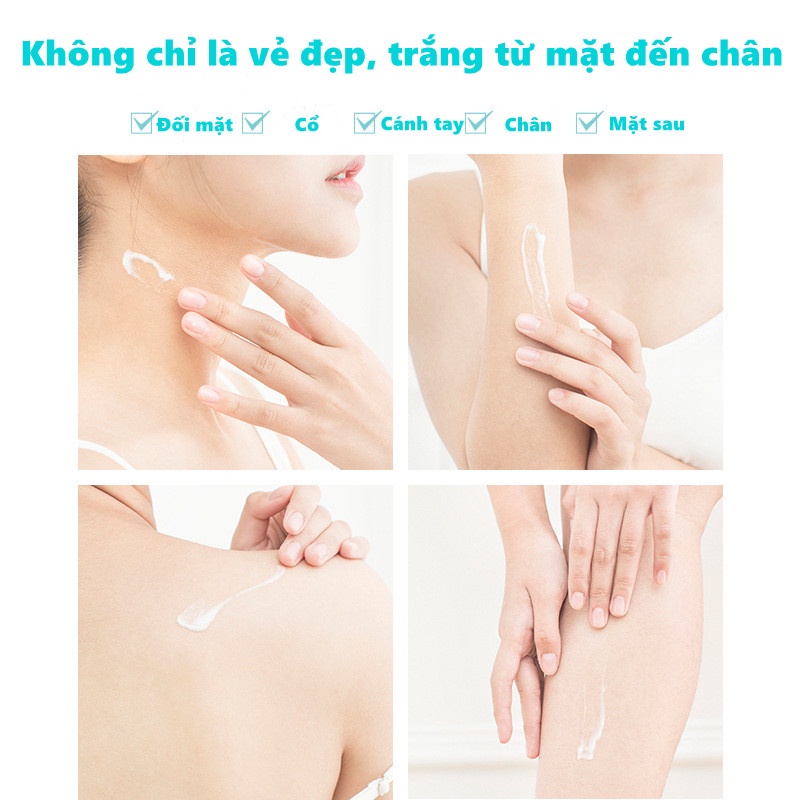 Kem dưỡng trắng cơ thể Niacinamide 300ml dưỡng ẩm da làm trắng da toàn thân không gây kích Làm trắng nhanh chóng