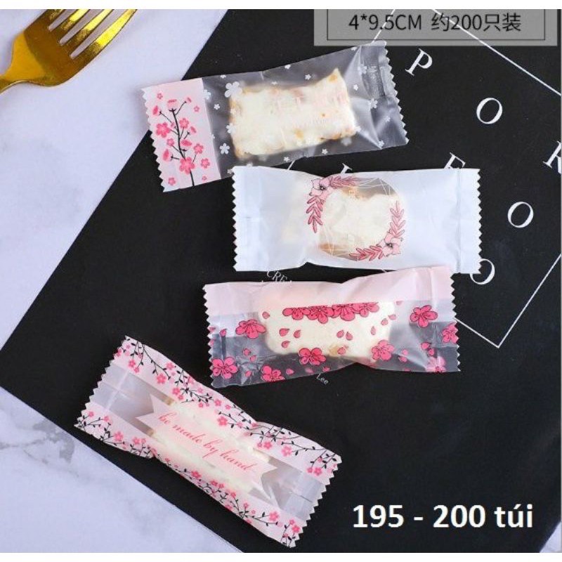 200 túi đựng kẹo nougat kt 4x9,5cm (nhiều mẫu)