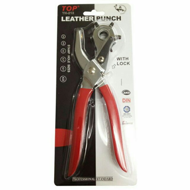 Kìm bấm lỗ tròn bấm dây nịt TOP kèm 2 bịch khoen
