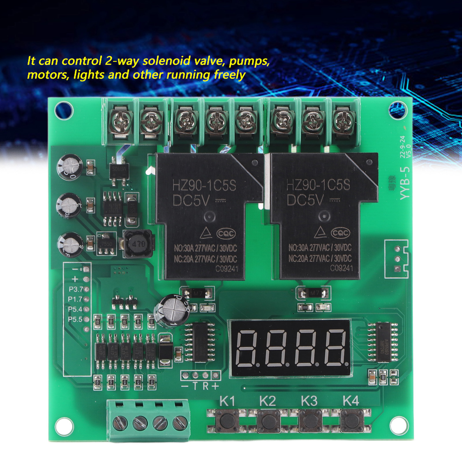 YYB-5 12v 24v Motor Forward/Reverse Control Board Two-way Relay Delay Timing Cycle Module