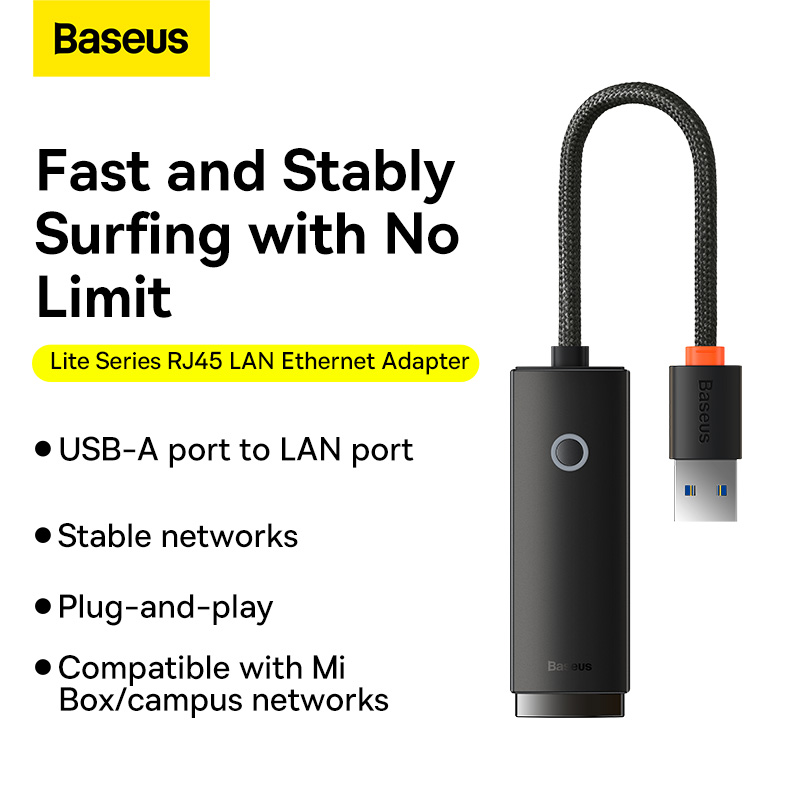 Baseus network adapter usb 3.0 to ethernet rj45 lan gigabit adapter lan port support 100mbps 1000mbps ultra speed for apple macbook huawei matebook xiaomi usb 3.0 to digabit ethernet adapter