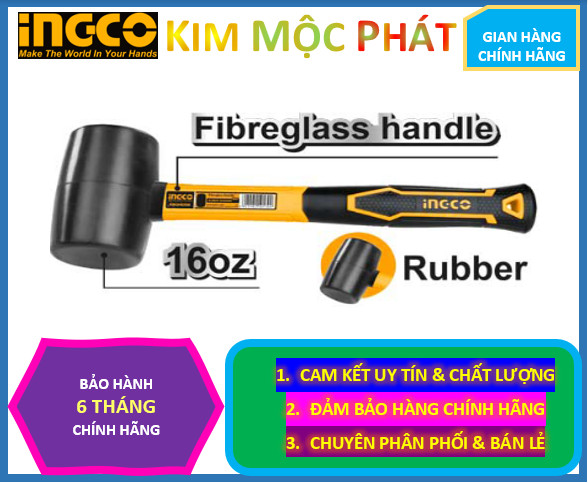 Búa cao su, cao cấp ingco HRUH8216