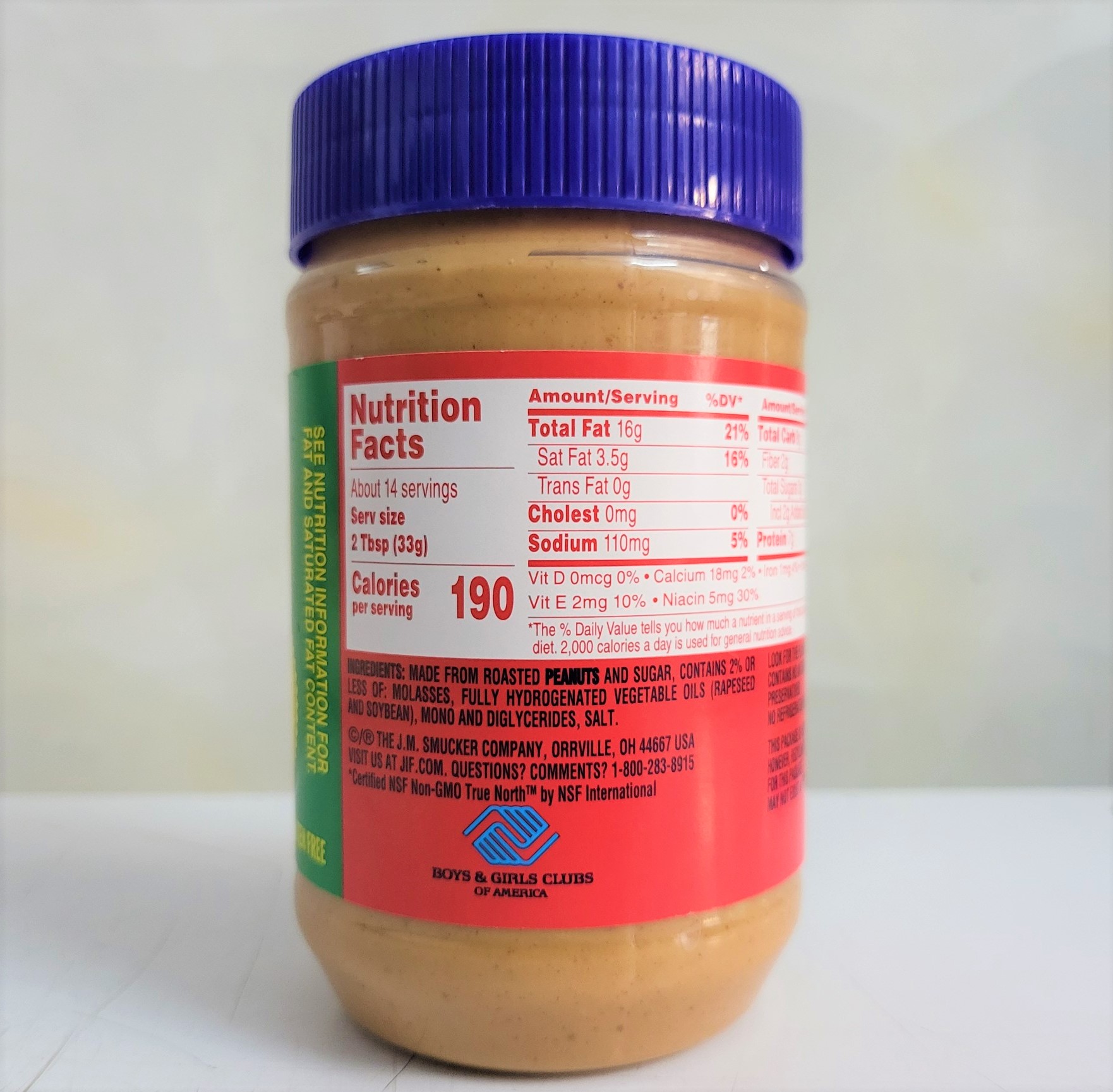 [Hộp 454g – NẮP XANH] BƠ ĐẬU PHỘNG (HẠT) [USA] JIF Extra Crunchy Peanut Butter