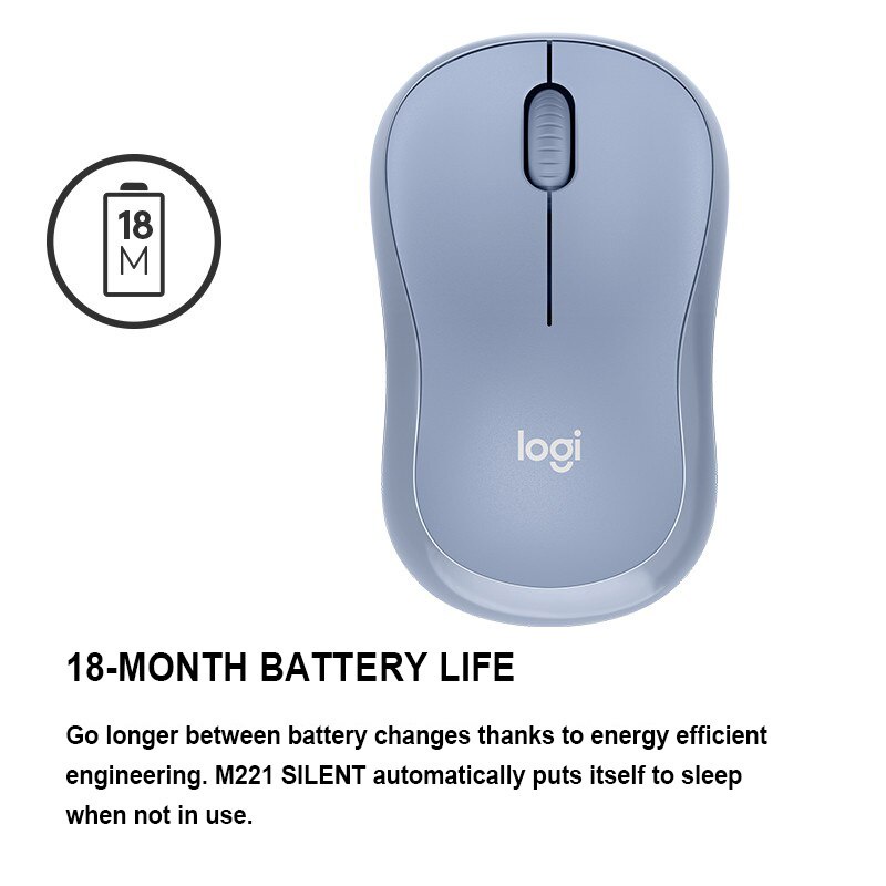 Logitech M221 Mouse Wireless Mouse Silent Mouse with 2.4GHz Optical Ergonomic PC Gaming Mouse for Mac OS 【100% Original】