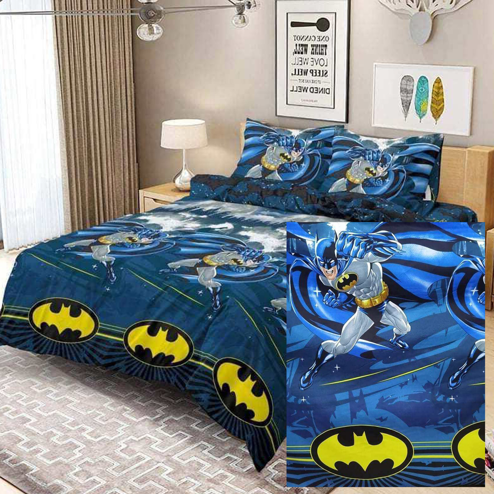 3in1 BATMAN Family Fitted Bed Sheet - Canadian Fabric Bedsheet with 2  Pillowcase (4Corner Garterized Bed Sheet Premium Canadian Cotton Bed Sheet  Collection) (Available Size: Single / Double / Family / Queen / King) |  Lazada PH