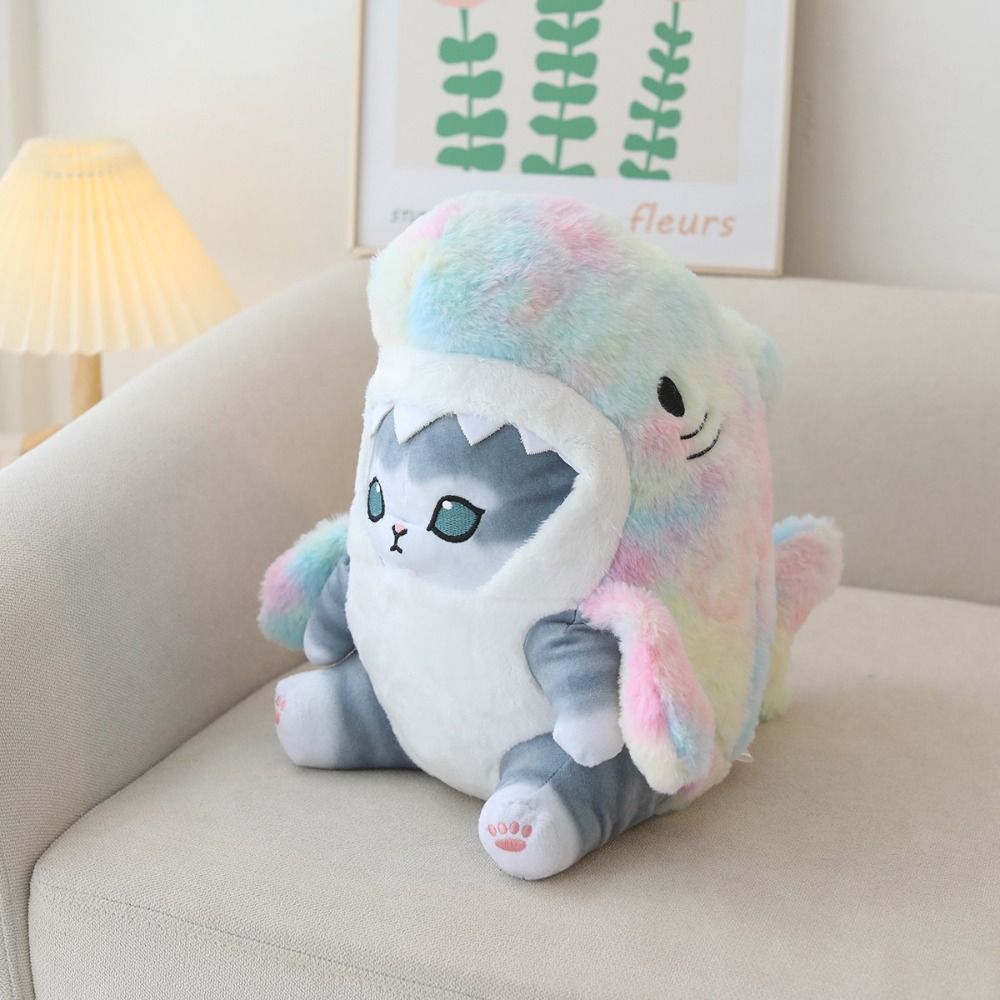 MAIFU Shark Cat Kawaii Shark Cat Plush Stuffed Animal Soft Shark Cat Plush Toy Soft Stuffed Doll Plush Room Decoration