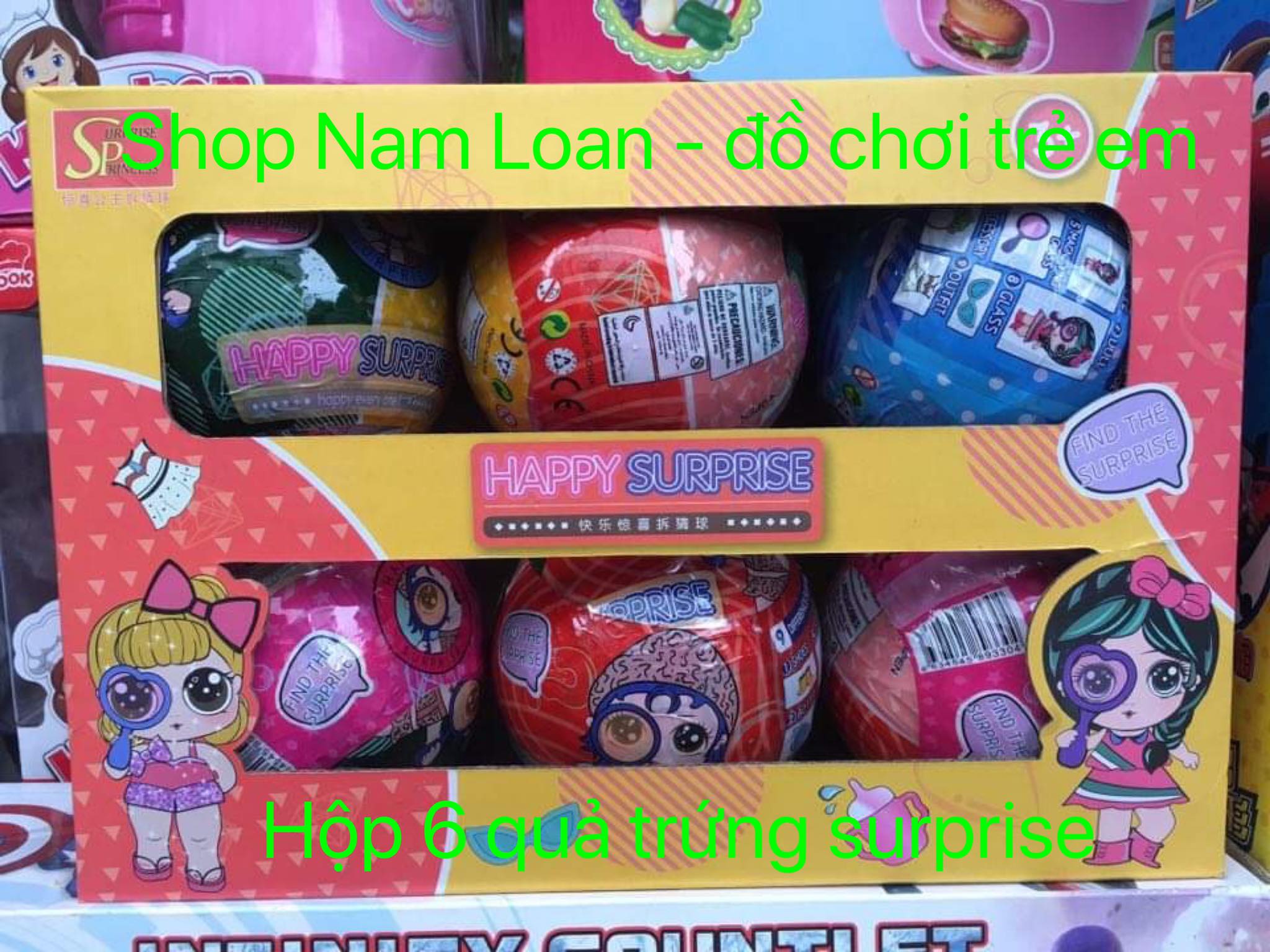 Đồ chơi hộp 6 quả trứng búp bê và phụ kiện lol happy surprise
