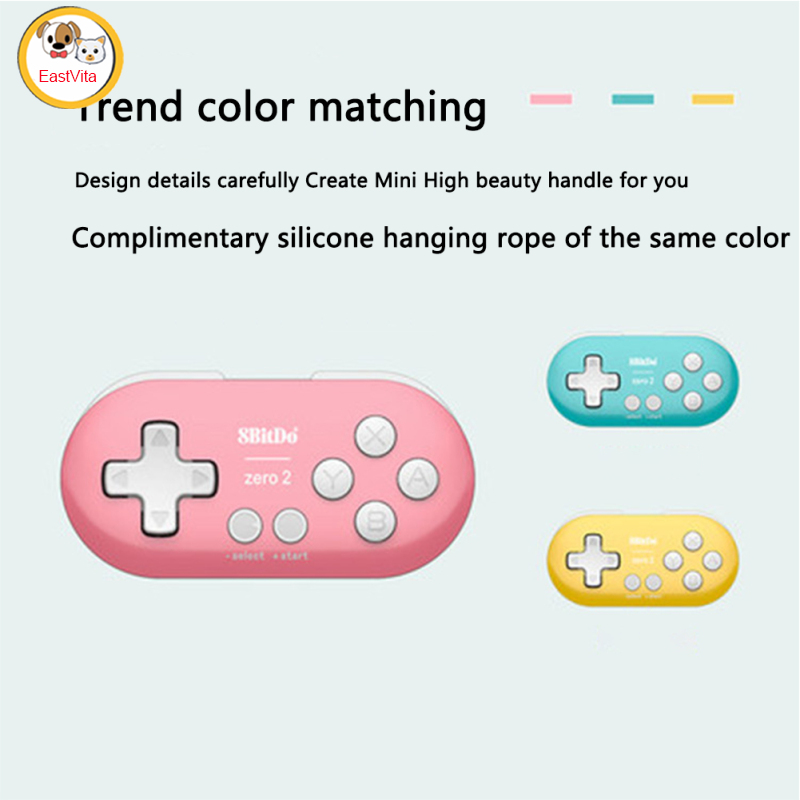 8bitdo Zero 2 Wireless Bluetooth-compatible Gamepad Mini Handle Game Controller Mobile Computer Painting Ns Game Joystick
