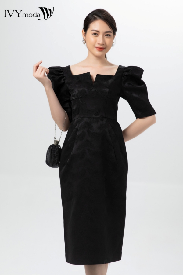 Đầm tay phồng tapta ivy moda ms 48m7181
