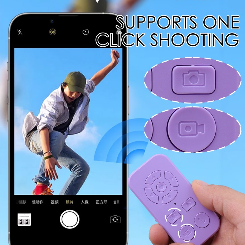 Điện thoại di động Bluetooth điều khiển từ xa tương thích với iPhone Samsung Xiaomi Huawei Oppo nút màn trập camera bộ điều khiển không dây tiktok truyền hình trực tiếp lần lượt