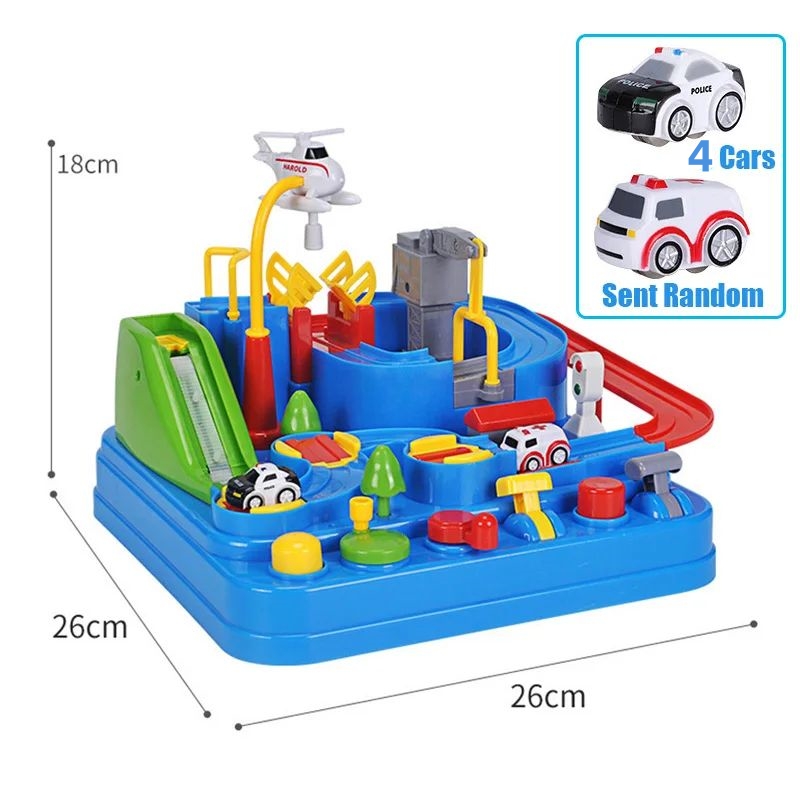 TOYSMARS Racing Rail Car Model Racing Educational Toys Children Track Cars Adventure Game Brain Game Mechanical Interactive Train Car Toy for Kids