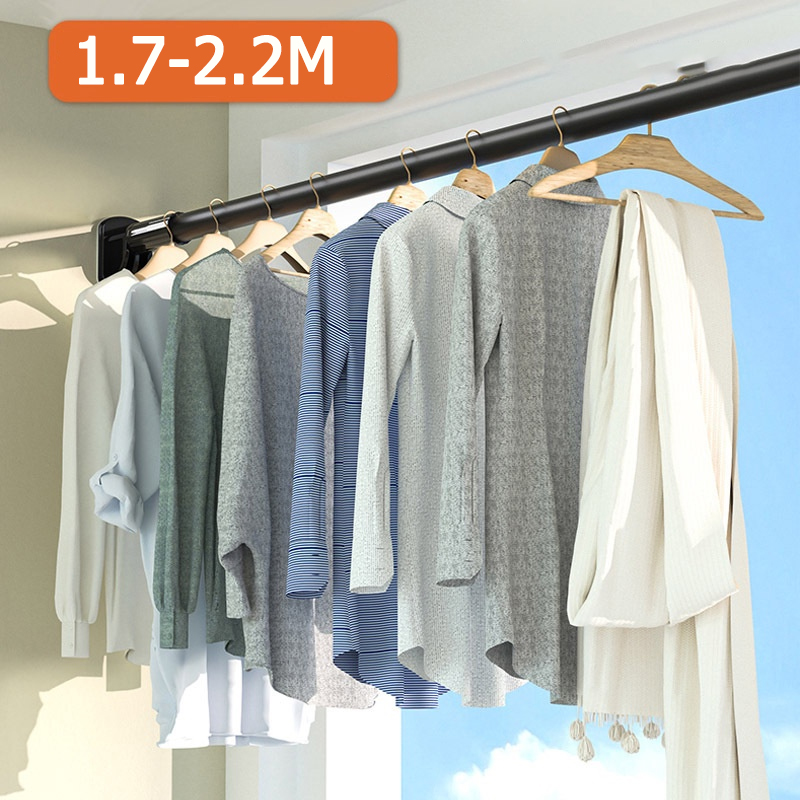 【SG STOCK】 Drying rack free of punching and retractable stainless steel