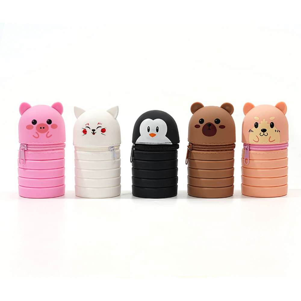 【Clearance Markdowns】 New Pencil Case Cartoon Desk Organizer Stationery Storage Bag Stationery With Zipper Animal Shape Pen Pouch