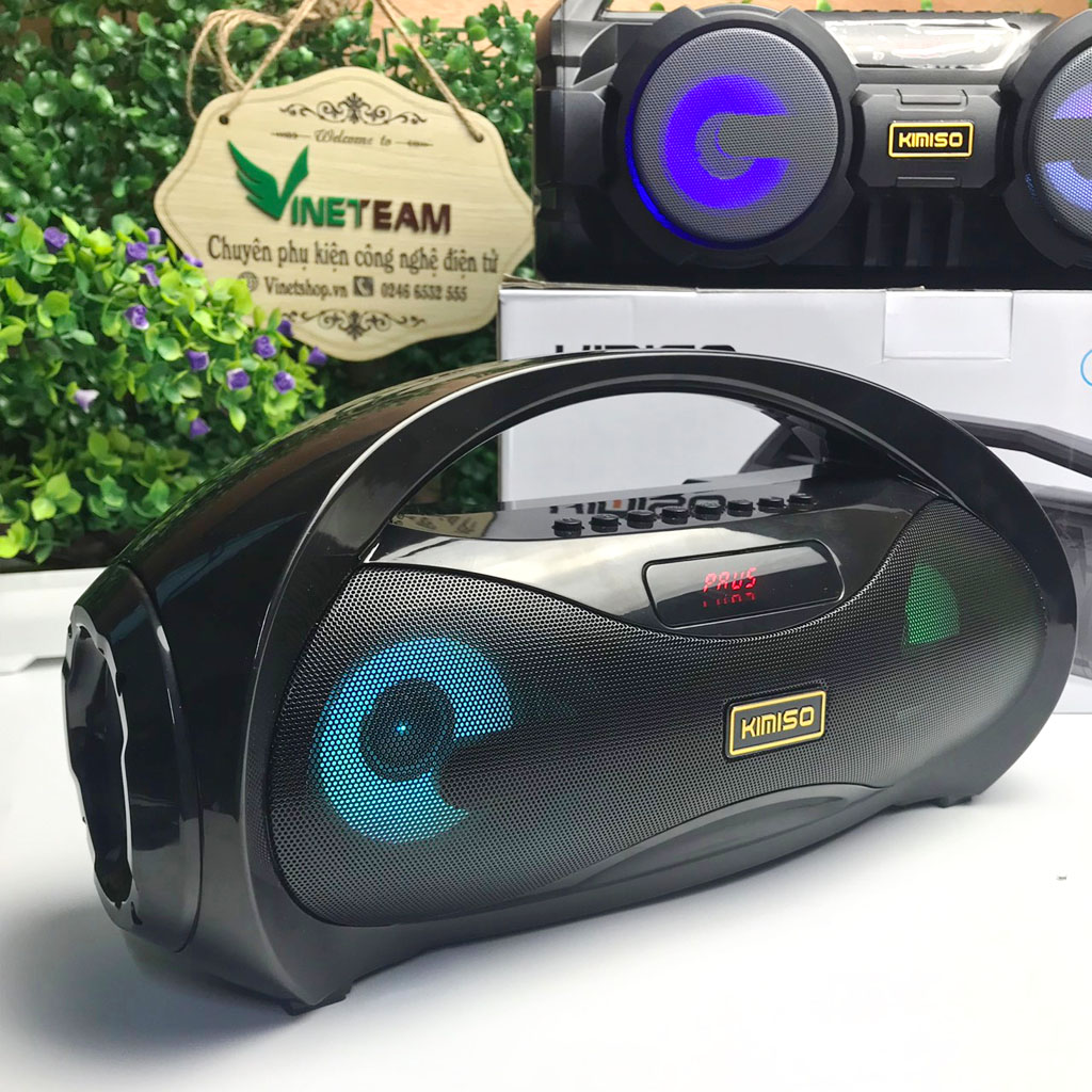 [Tặng mic dây] Loa Bluetooth Kimiso KM-S2 chất âm cực hay kèm míc hát Karaoke